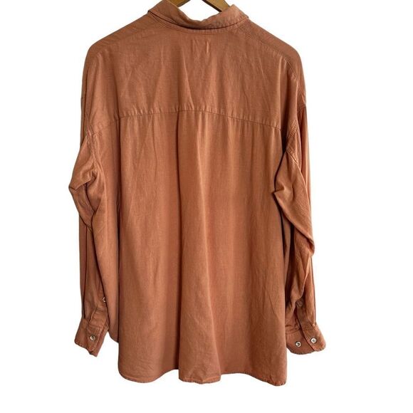 Wilfred Free ~ Salmon colored Linen Blend ~ long-sleeved shirt ~ size Small - Picture 3 of 11